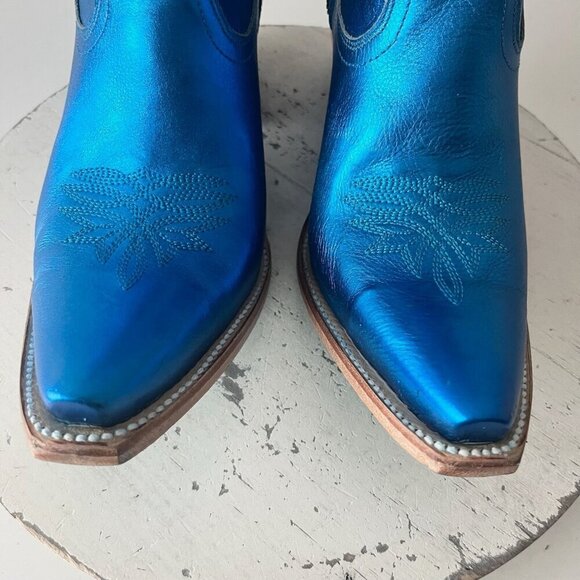 Lane SMOKESHOW Womens Cowboy Bootie 9 Blue Western Cowgirl Short Ankle Boots - Picture 6 of 11